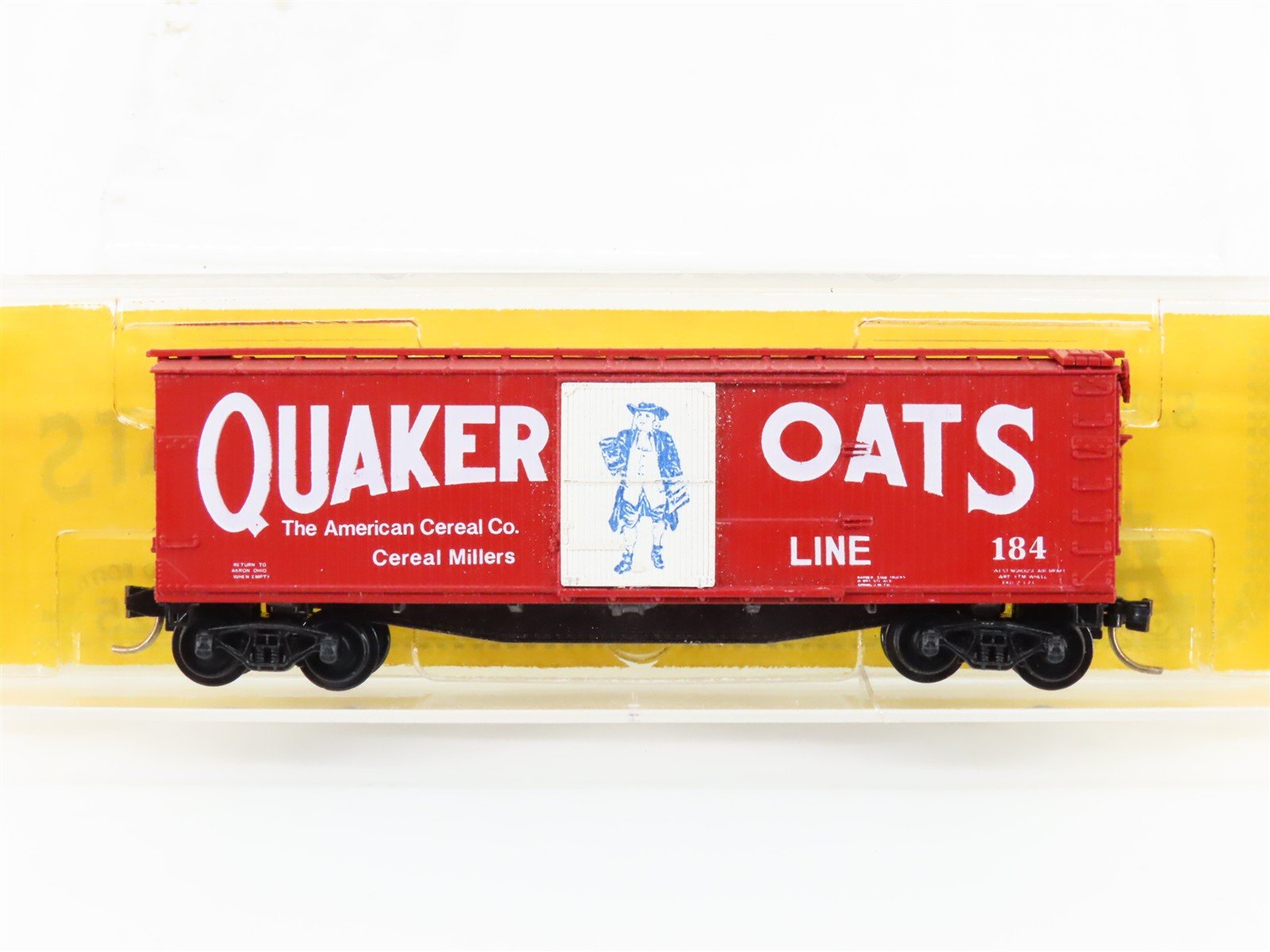 N Scale Kadee/Aksarben Quaker Oats 40' Wood Boxcar #184