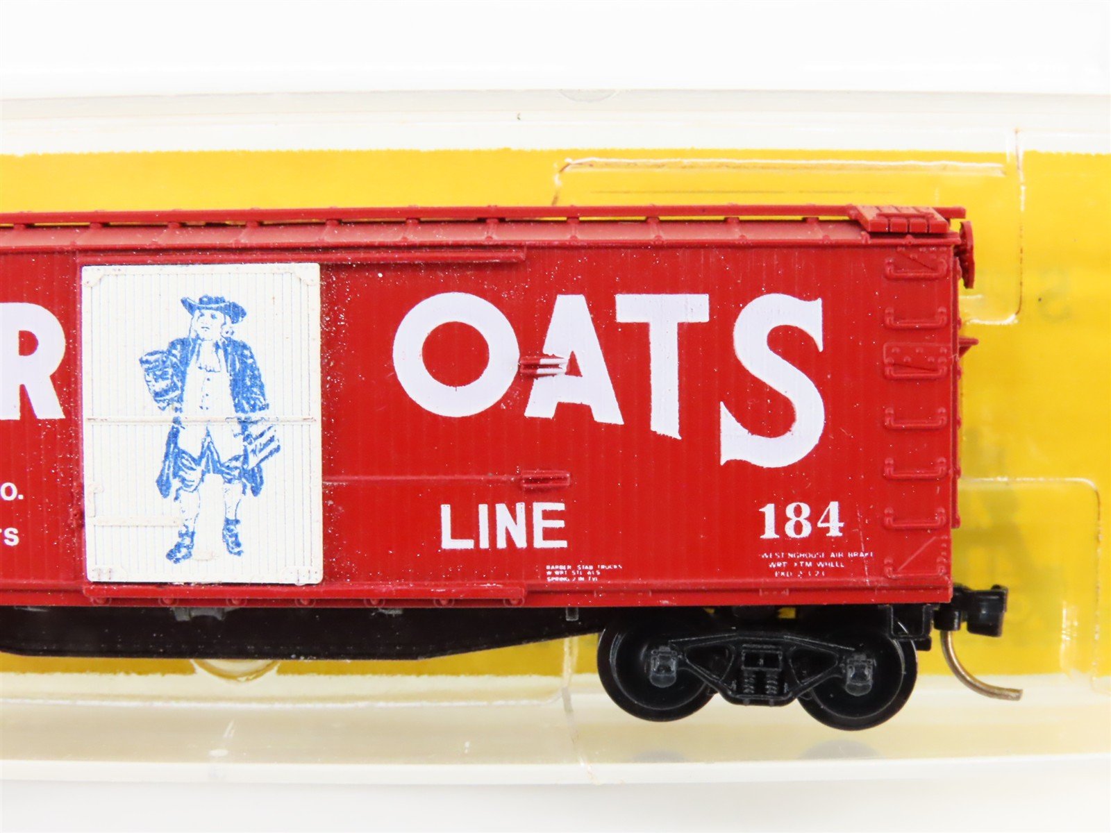 N Scale Kadee/Aksarben Quaker Oats 40' Wood Boxcar #184