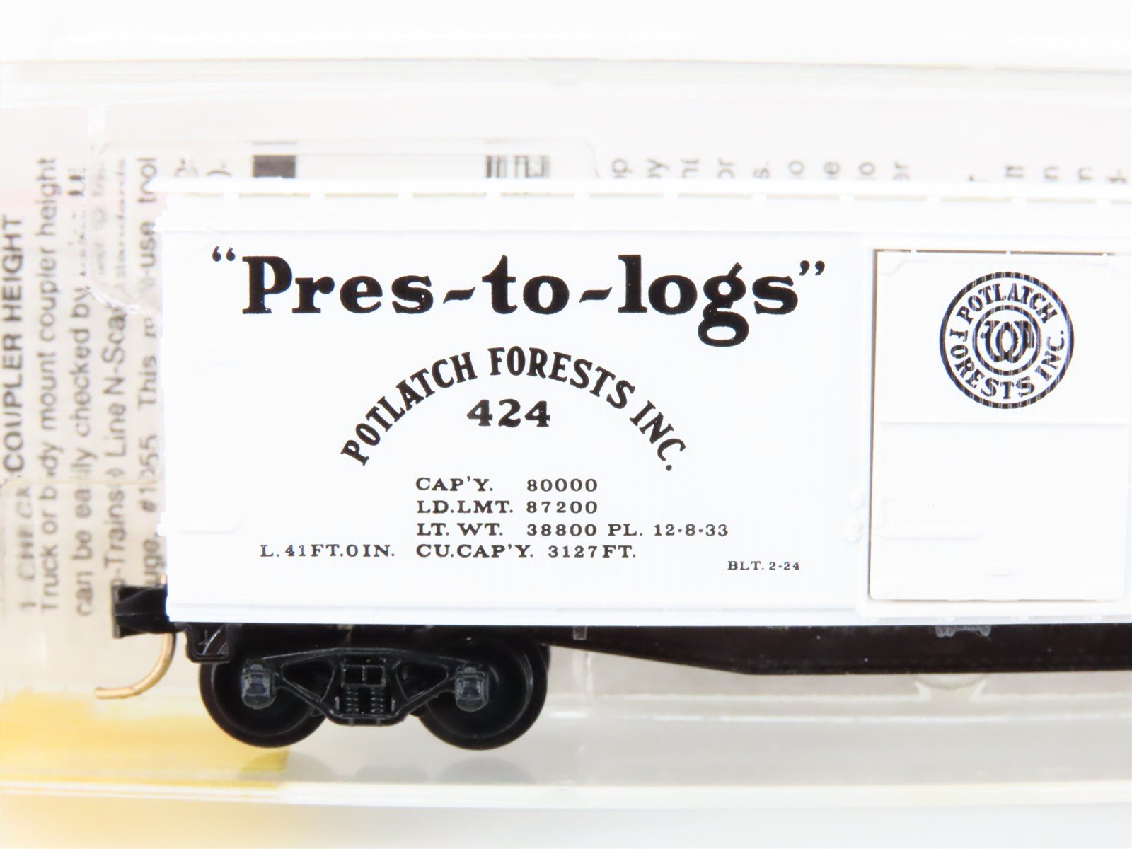 N Scale Micro-Trains MTL 42060 Potlatch Lumber Co. 40' Wood Boxcar #424