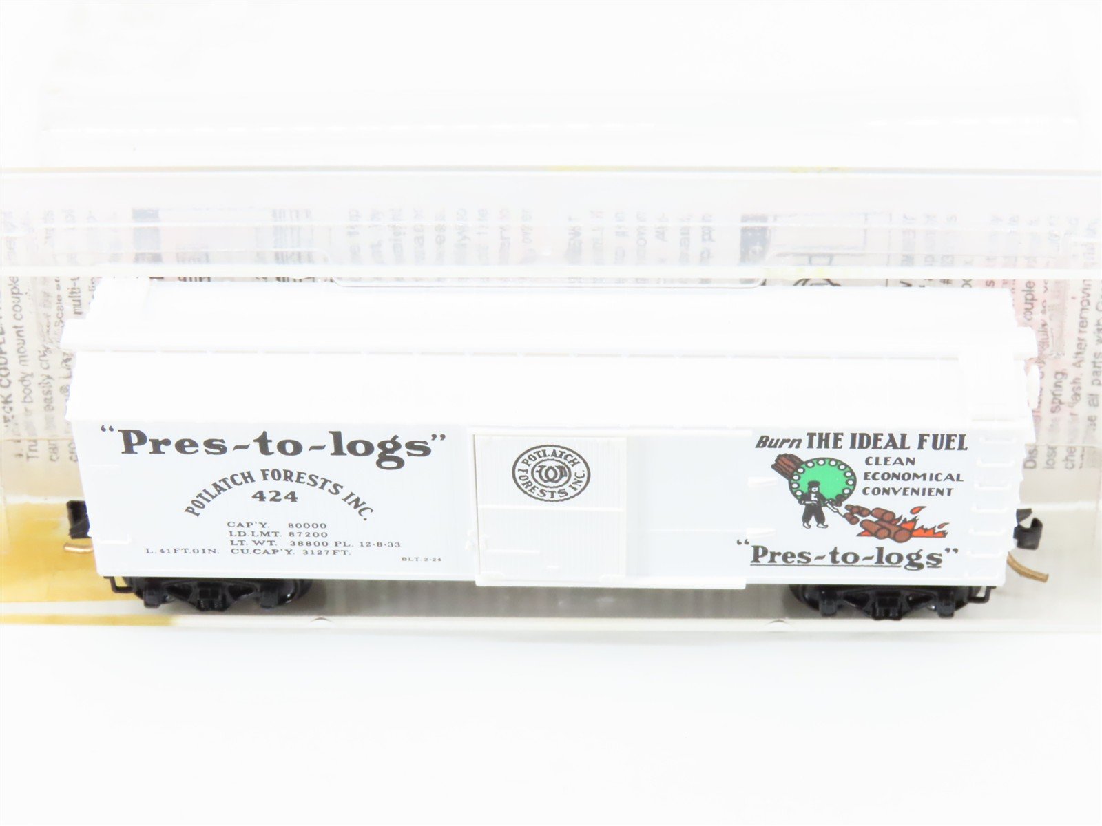N Scale Micro-Trains MTL 42060 Potlatch Lumber Co. 40' Wood Boxcar #424