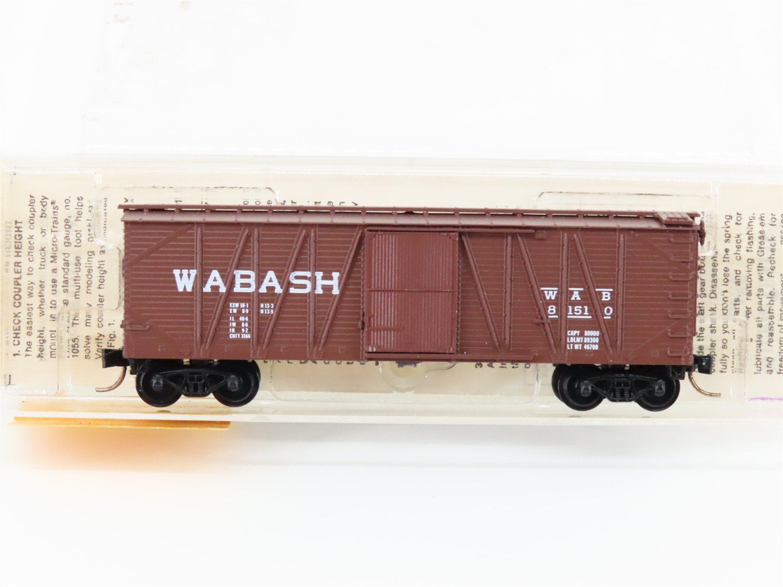 N Scale Micro-Trains/MTL 28050 WAB Wabash 40' Wood Boxcar #81510