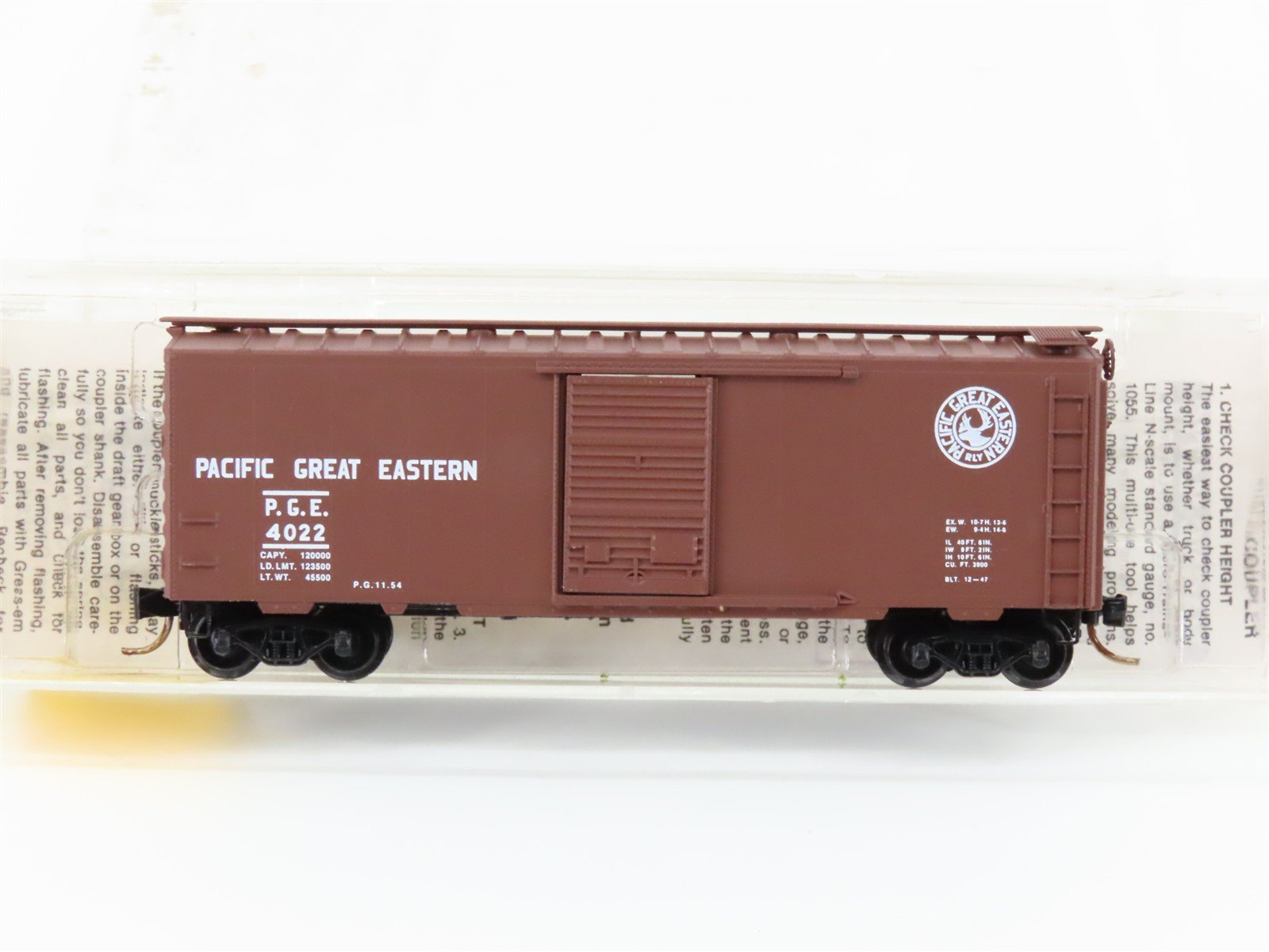 N Scale Micro-Trains MTL 20970 PGE Pacific Great Eastern 40' Boxcar #4022