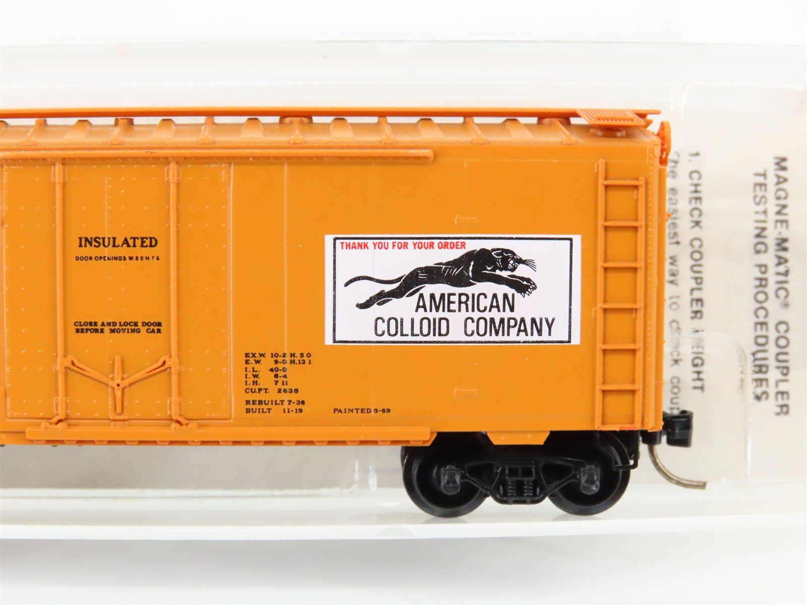 N Scale Micro-Trains/Kadee 21190 LOVX American Colloid Co. 40' Boxcar #9116