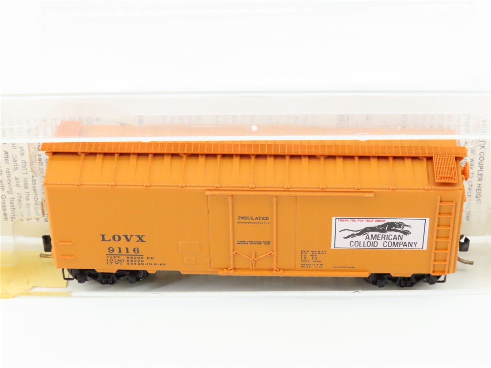 N Scale Micro-Trains/Kadee 21190 LOVX American Colloid Co. 40' Boxcar #9116