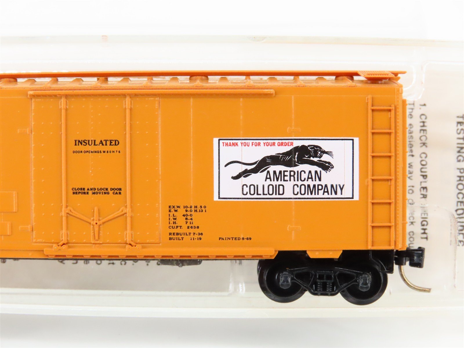 N Scale Micro-Trains MTL 21190 LOVX American Colloid Co. 40' Boxcar #9116