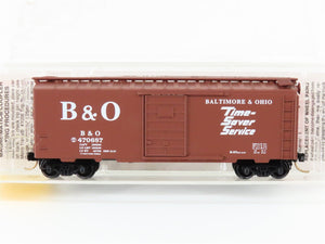 N Scale Micro-Trains MTL 20346 B&O Baltimore & Ohio 40' Boxcar #470687