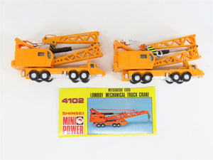 1:110 Shinsei Mini Power 4102 Mitsubishi Fuso Lowboy Mechanical Truck Cranes