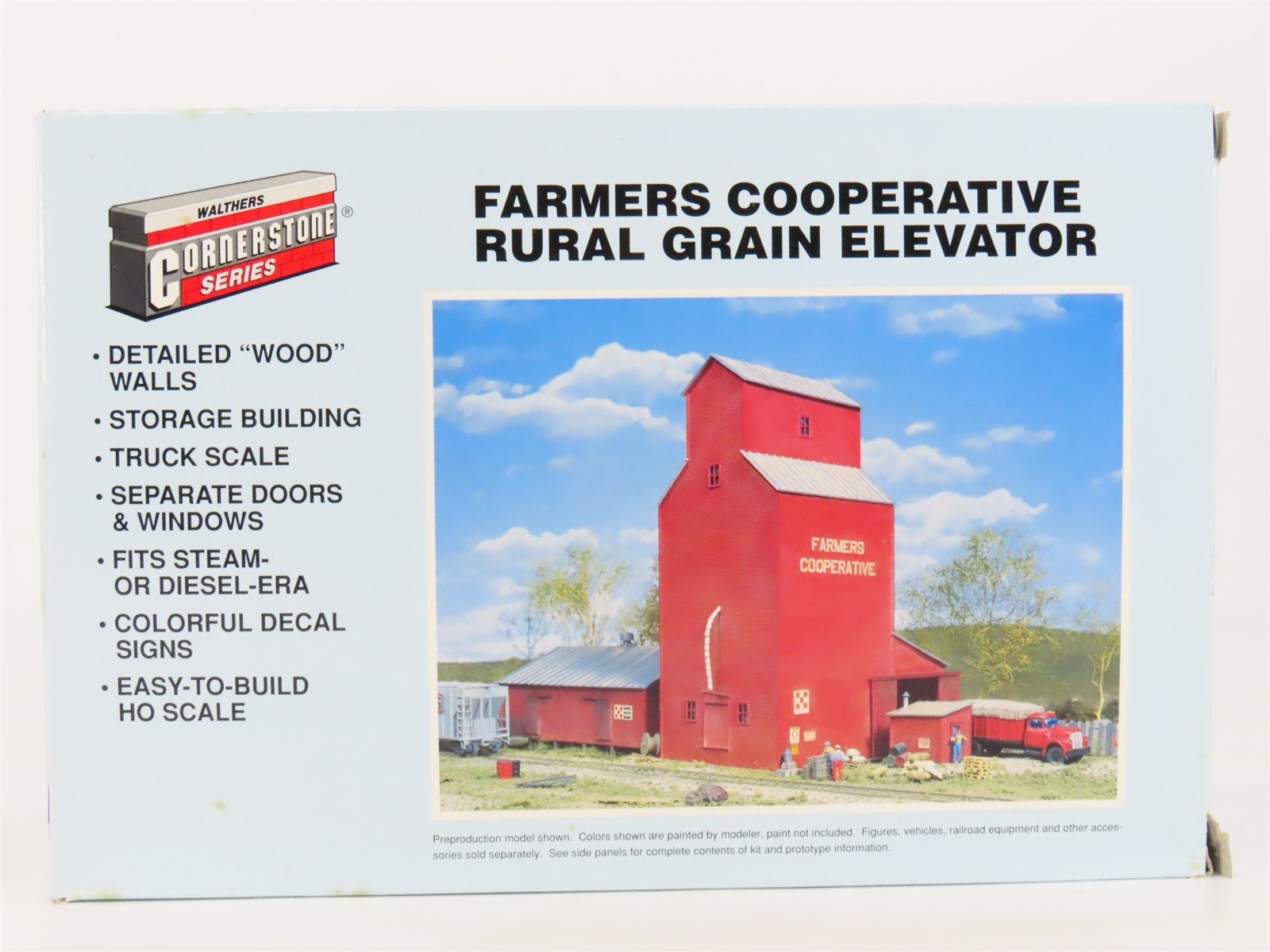 HO 1/87 Walthers Cornerstone Kit 933-3036 Farmers Cooperative Grain Elevator
