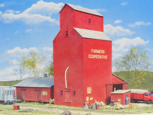 HO 1/87 Walthers Cornerstone Kit 933-3036 Farmers Cooperative Grain Elevator