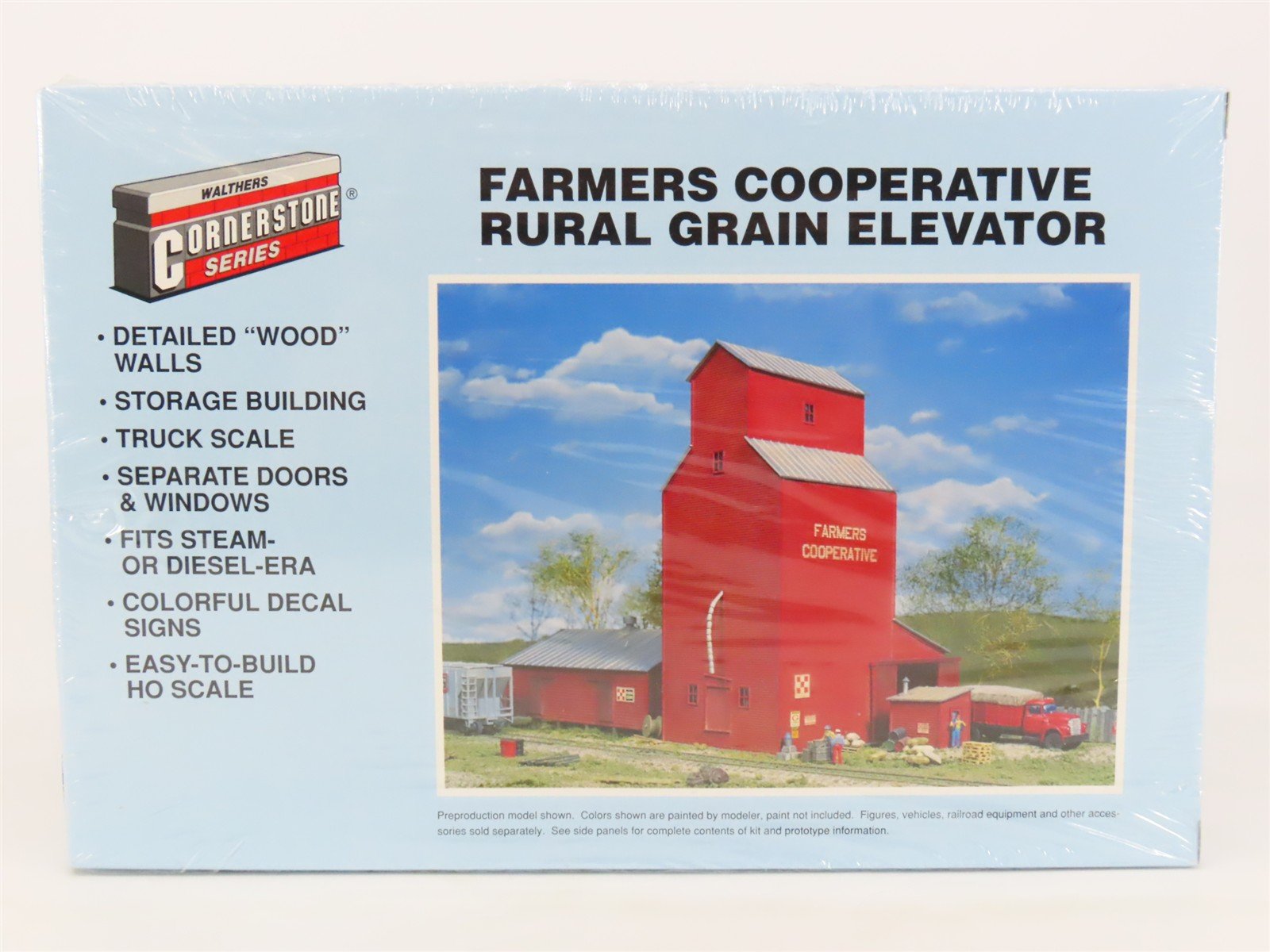 HO 1/87 Walthers Cornerstone Kit 933-3036 Farmers Cooperative Grain Elevator