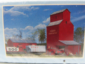 HO 1/87 Walthers Cornerstone Kit 933-3036 Farmers Cooperative Grain Elevator
