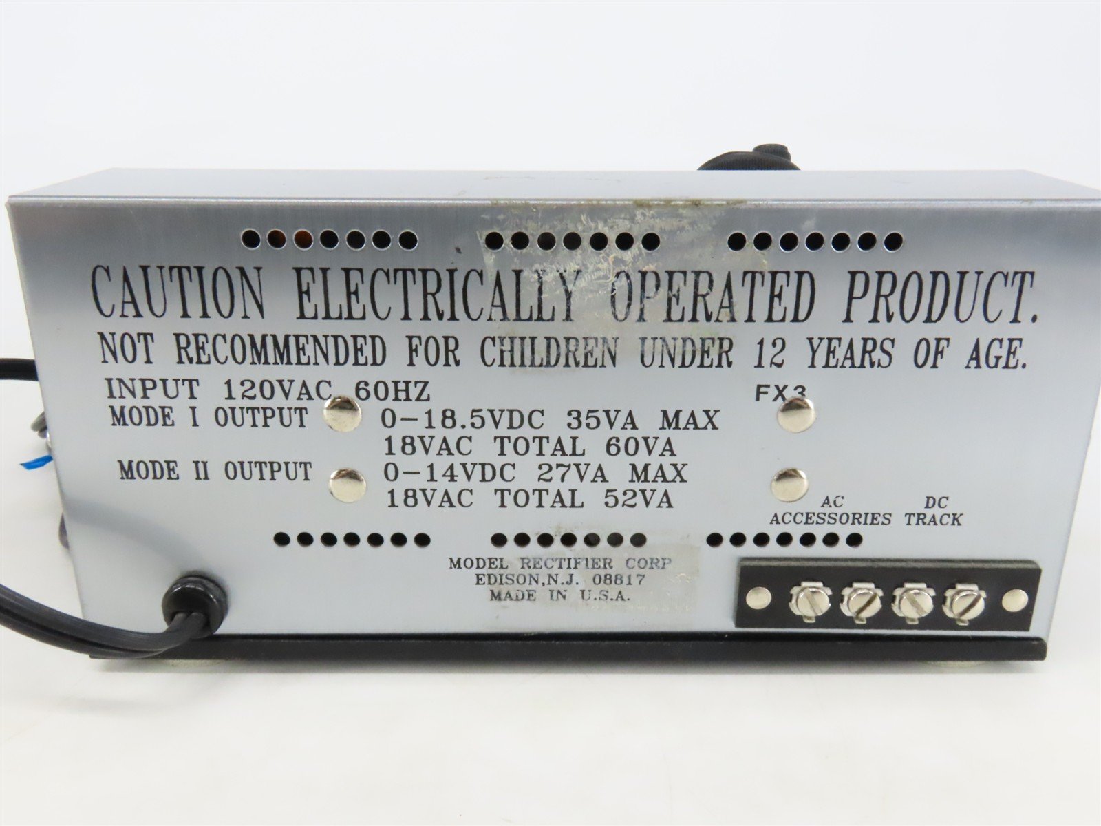MRC #AA222 TrainPower 6200 18.5V DC Transformer/Controller for HO, O, & G Scale