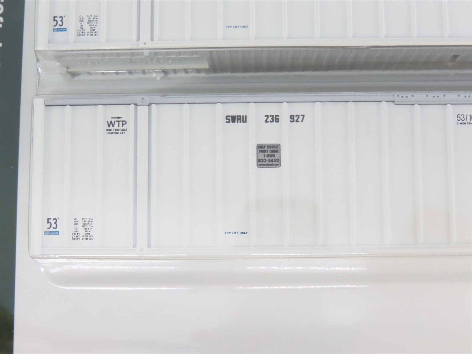LOT of 2 HO Scale KATO BNSF & SWIFT 53' Intermodal Container 2-Packs
