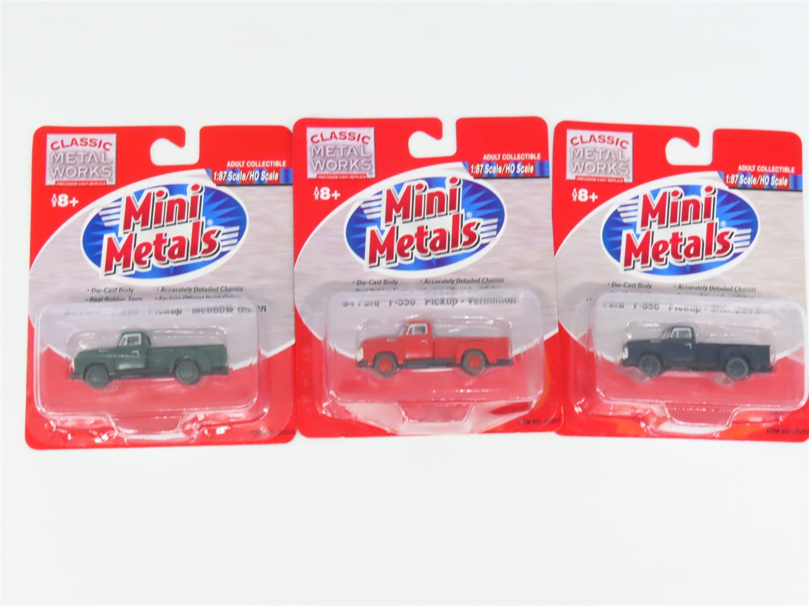 LOT of 3 HO 1/87 Scale CMW Mini Metals 1954 Ford F-350 Pickup Trucks