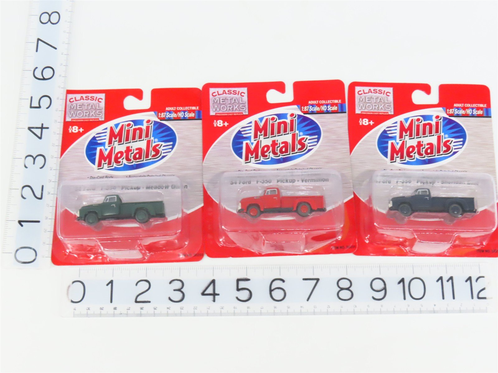 LOT of 3 HO 1/87 Scale CMW Mini Metals 1954 Ford F-350 Pickup Trucks