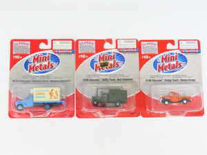 LOT of 3 HO Scale CMW Mini Metals 1940s Chevy Pickup, Delivery & Utility Trucks