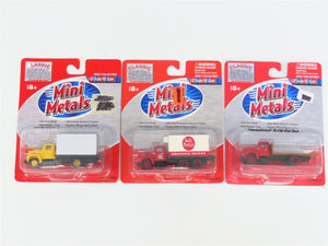 LOT of 3 HO Scale CMW Mini Metals IH R-190 Flatbed, Refrigerator & Van Trucks