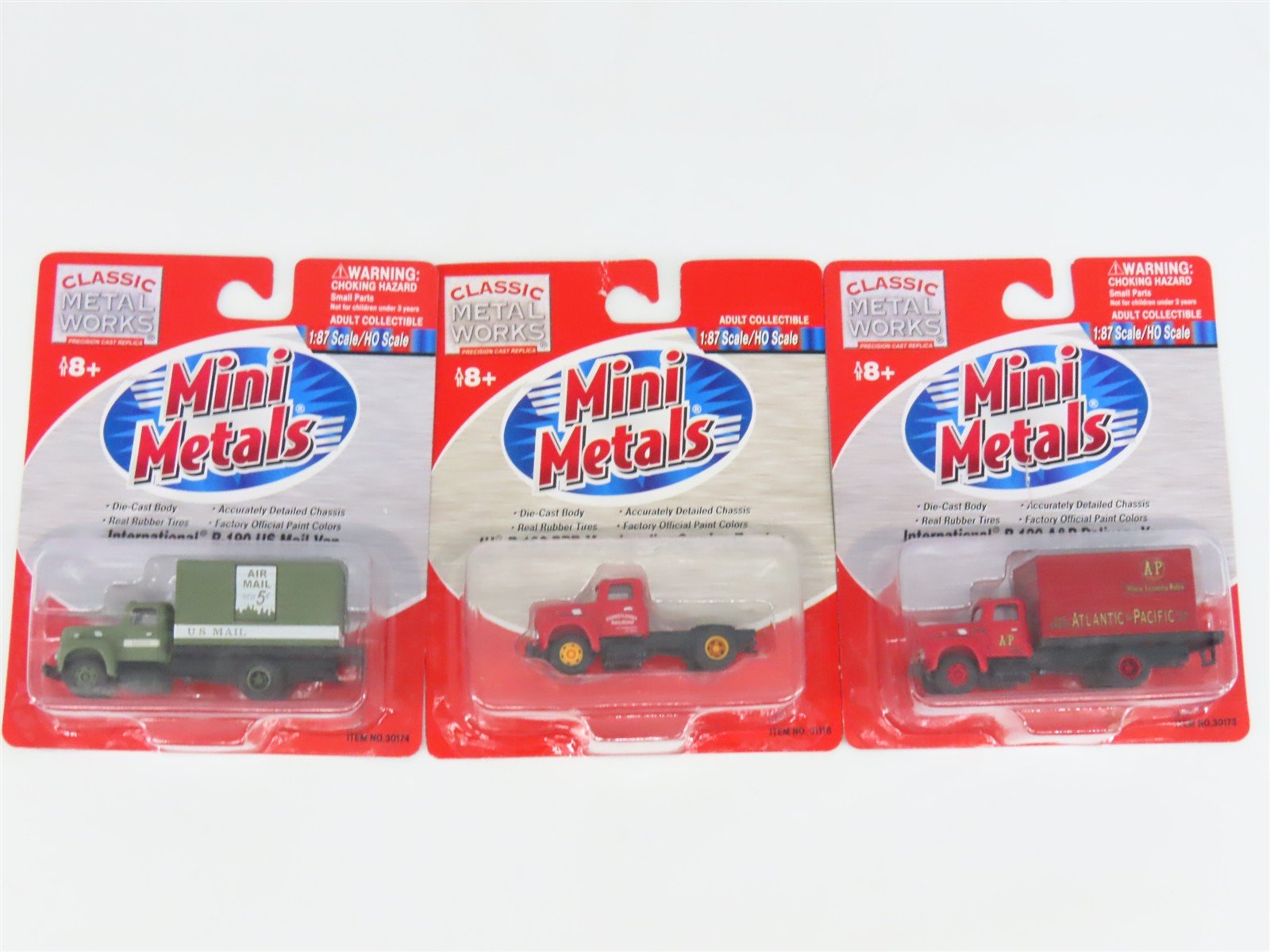 LOT of 3 HO CMW Mini Metals A&P, US Mail, & PRR IH R-190 Trucks & Tractor Unit