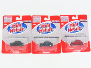 LOT of 3 HO 1/87 Scale CMW Mini Metals 1936 Ford ForDor Sedans