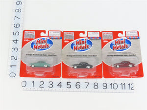 LOT of 3 HO 1/87 Scale CMW Mini Metals 1950 Dodge Meadowbrook Sedans