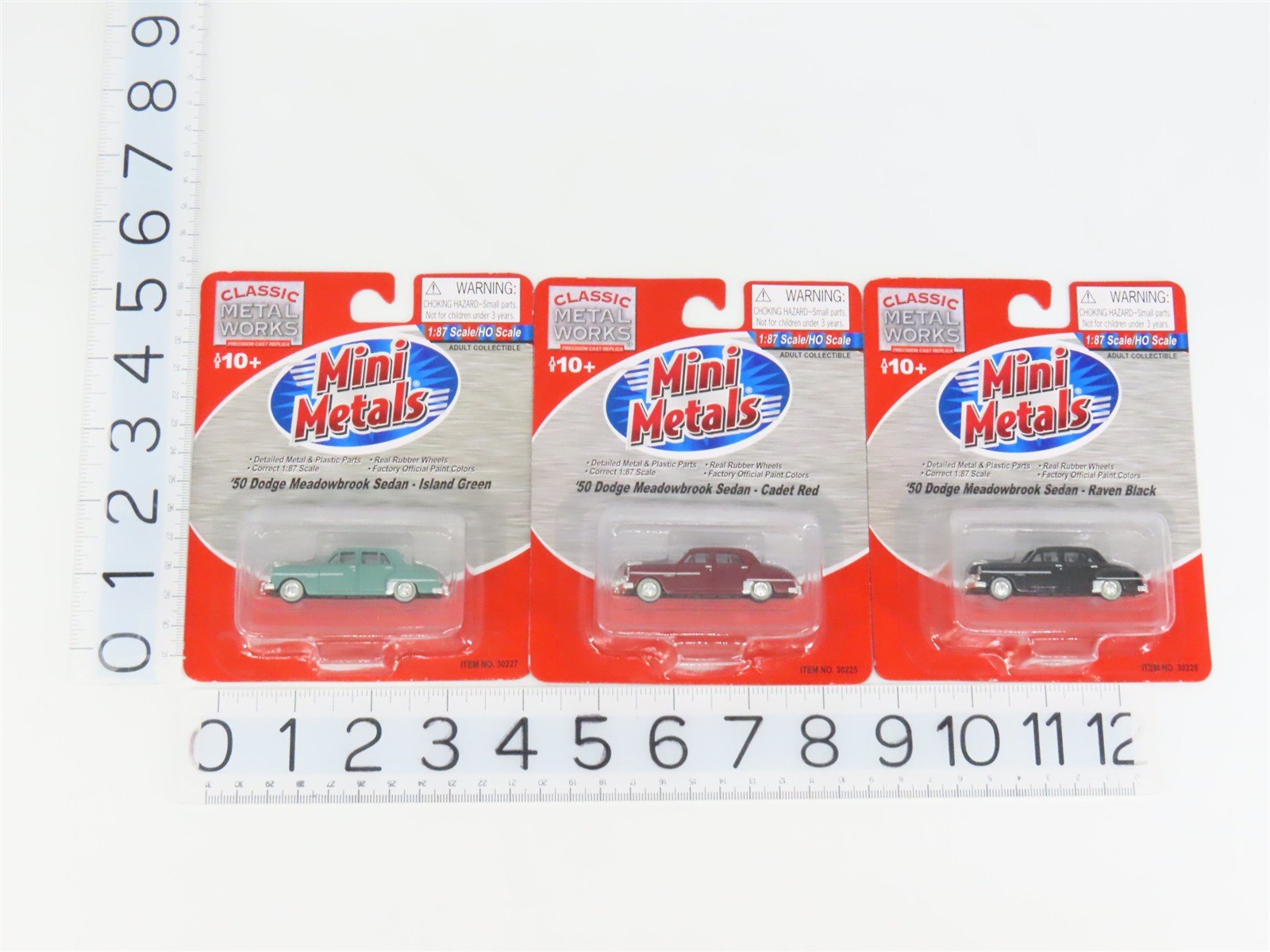 LOT of 3 HO 1/87 Scale CMW Mini Metals 1950 Dodge Meadowbrook Sedans