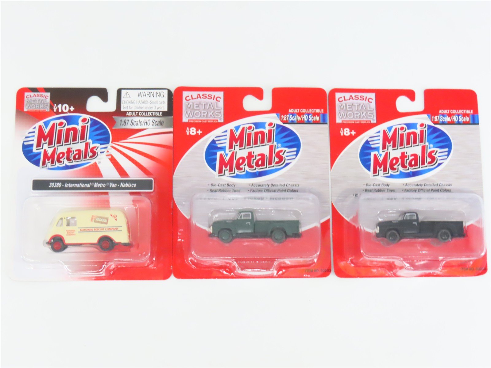 LOT of 3 HO Scale CMW Mini Metals '54 Ford F-350 Pickup & Oreo IH Metro Van