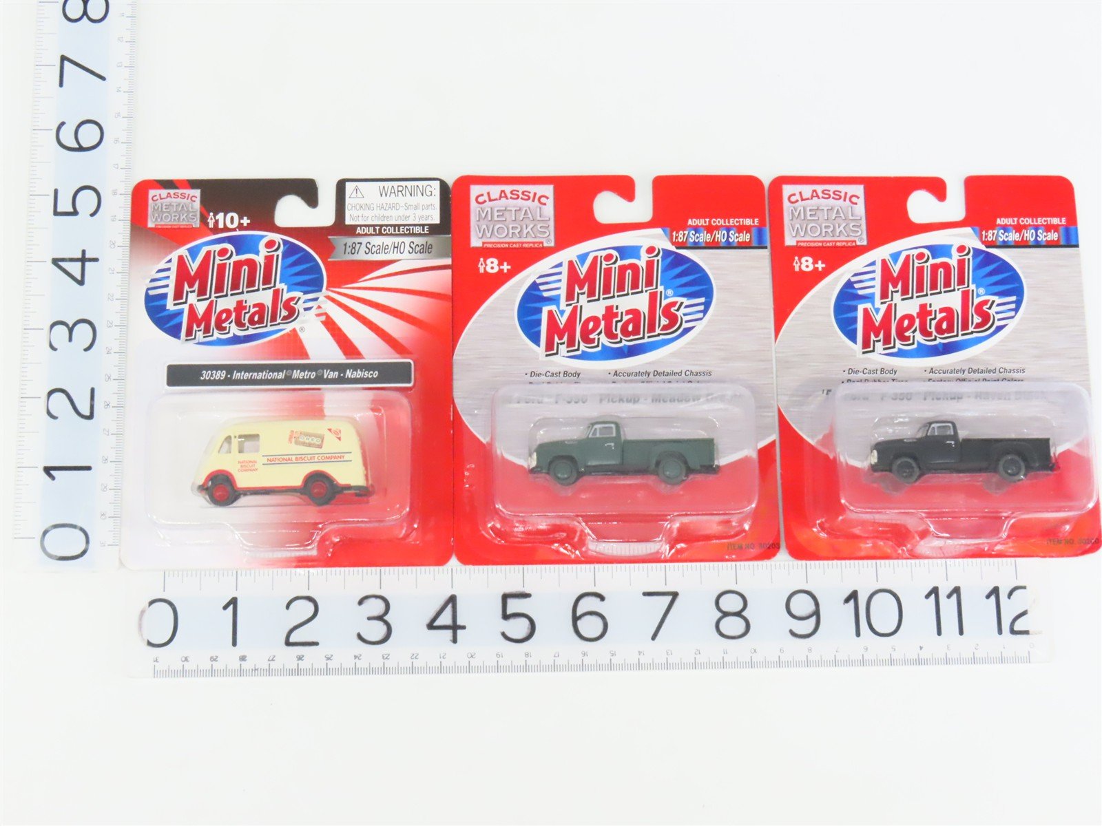 LOT of 3 HO Scale CMW Mini Metals '54 Ford F-350 Pickup & Oreo IH Metro Van