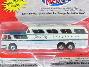 LOT of 3 HO CMW Mini Metals Greyhound Scenicruiser Bus & NKP IH R-190 Box Trucks