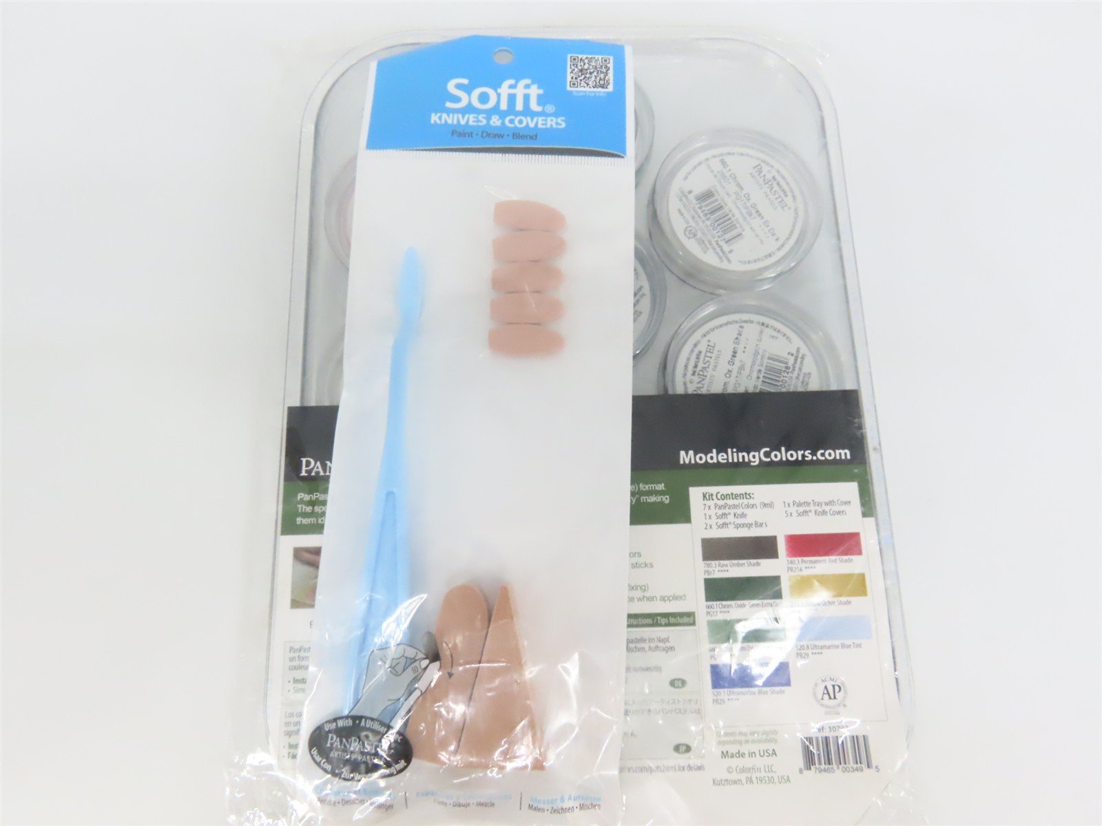 PanPastel #30703 Scenery/Weathering Pastel Kit: 7 Colors w/Palette & Sofft Tools