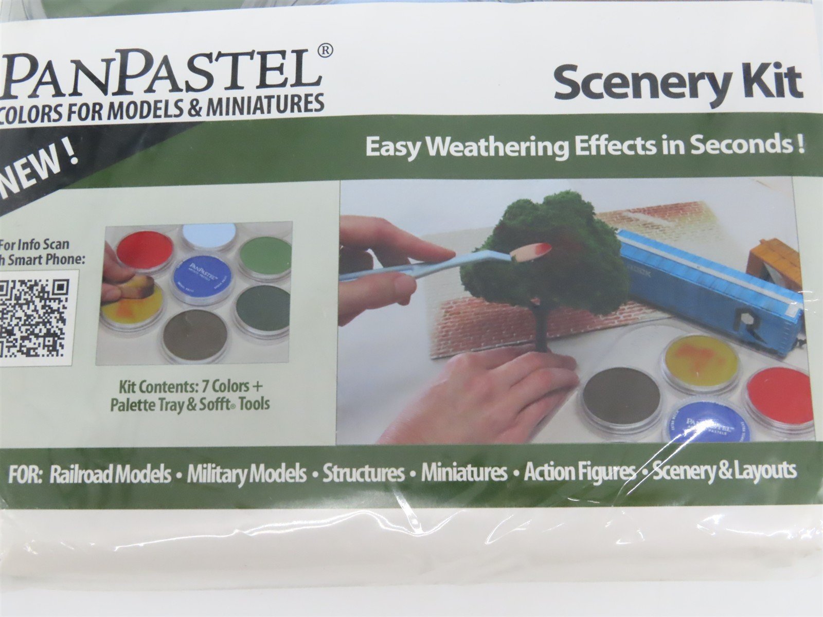 PanPastel #30703 Scenery/Weathering Pastel Kit: 7 Colors w/Palette & Sofft Tools