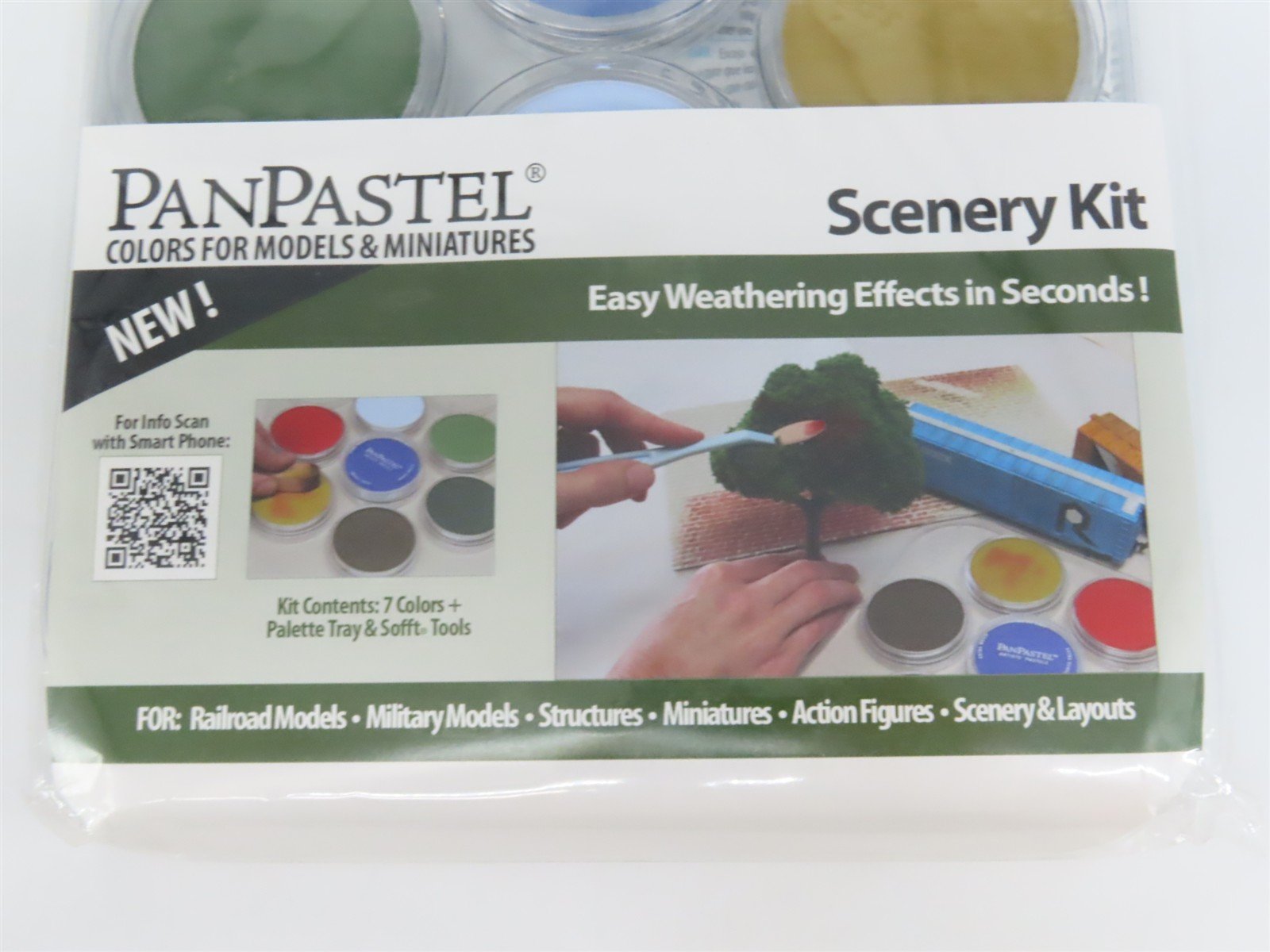 PanPastel #30703 Scenery/Weathering Pastel Kit: 7 Colors w/Palette & Sofft Tools