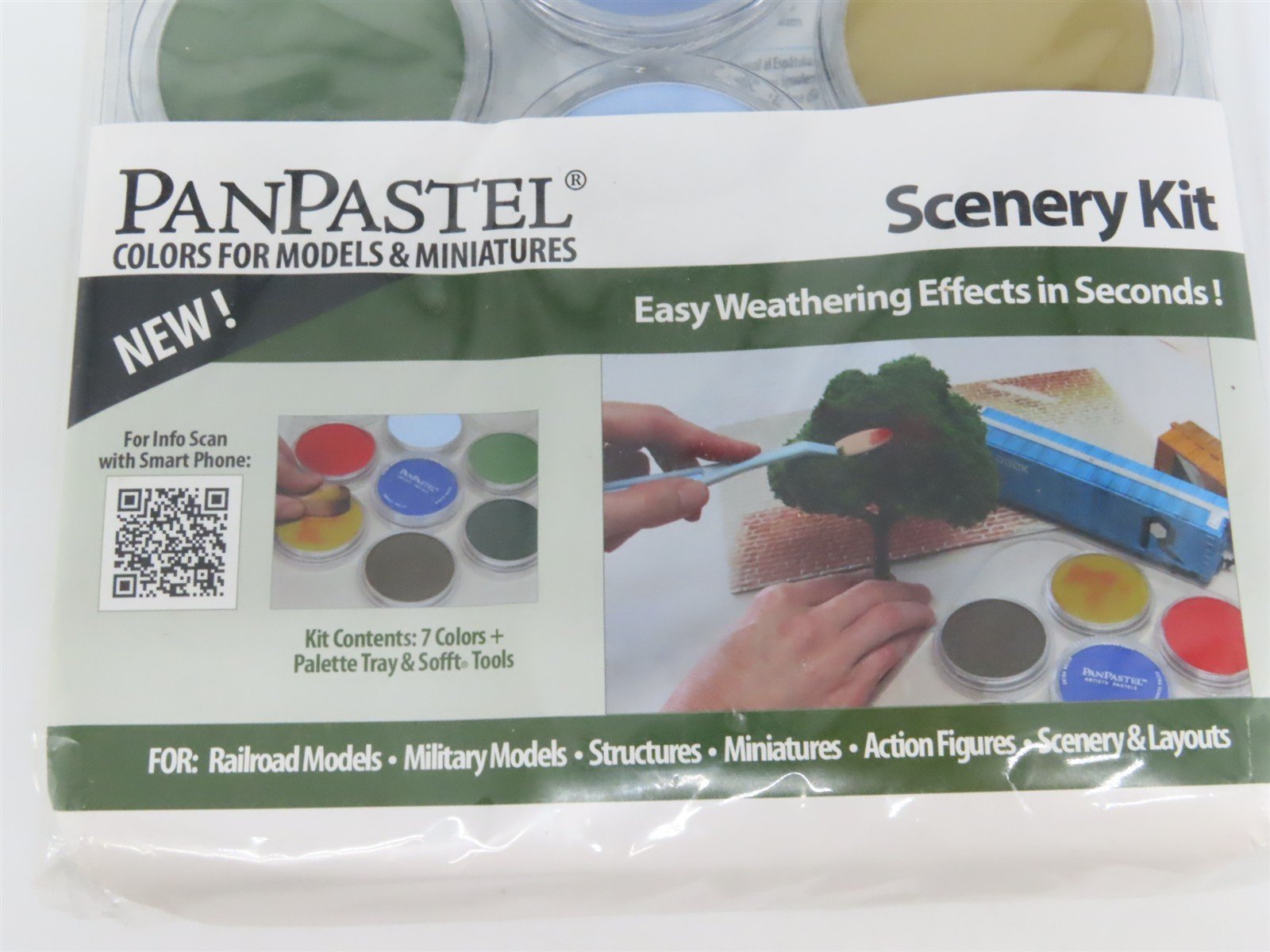 PanPastel #30703 Scenery/Weathering Pastel Kit: 7 Colors w/Palette & Sofft Tools