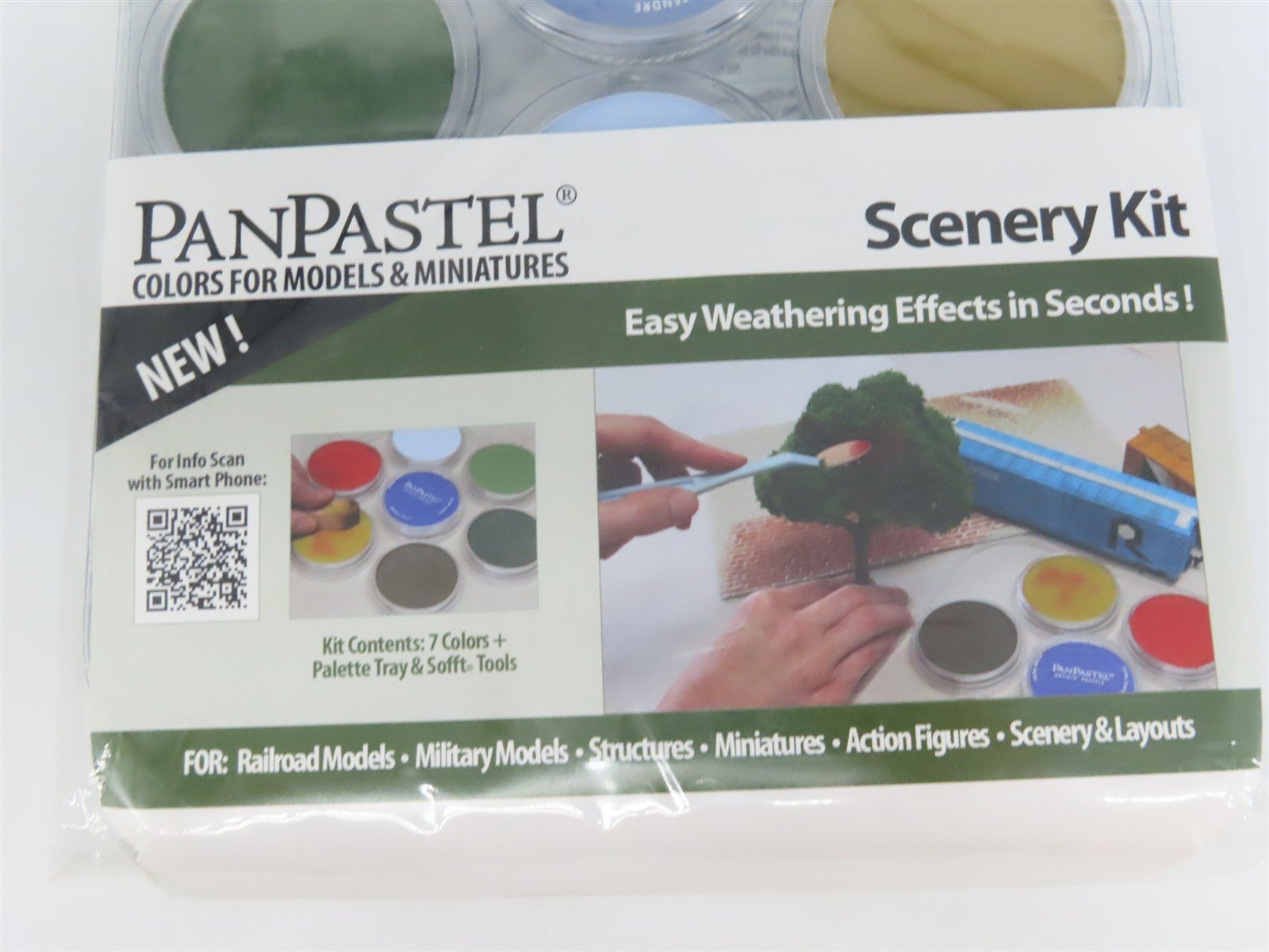 PanPastel #30703 Scenery/Weathering Pastel Kit: 7 Colors w/Palette & Sofft Tools