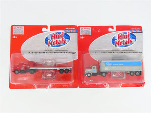 LOT of 2 HO Scale CMW Mini Metals Kroger & P-I-E White & IH Tractor Trailers