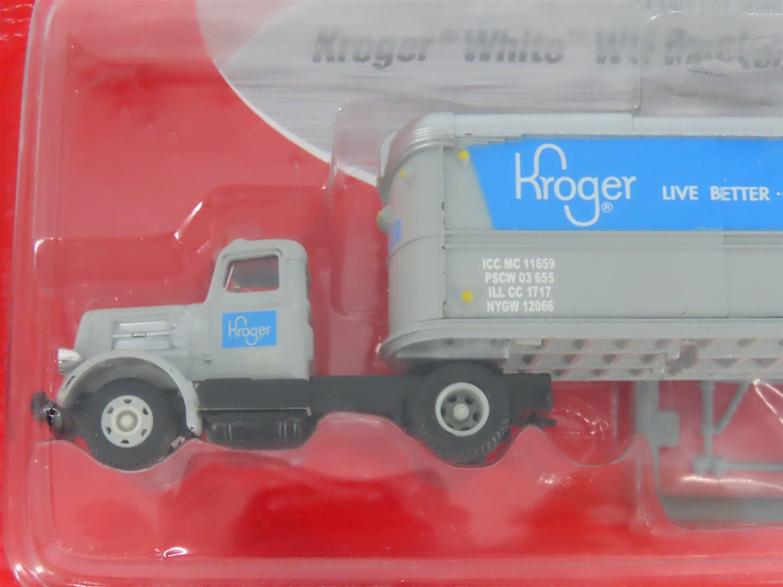 LOT of 2 HO Scale CMW Mini Metals Kroger & P-I-E White & IH Tractor Trailers