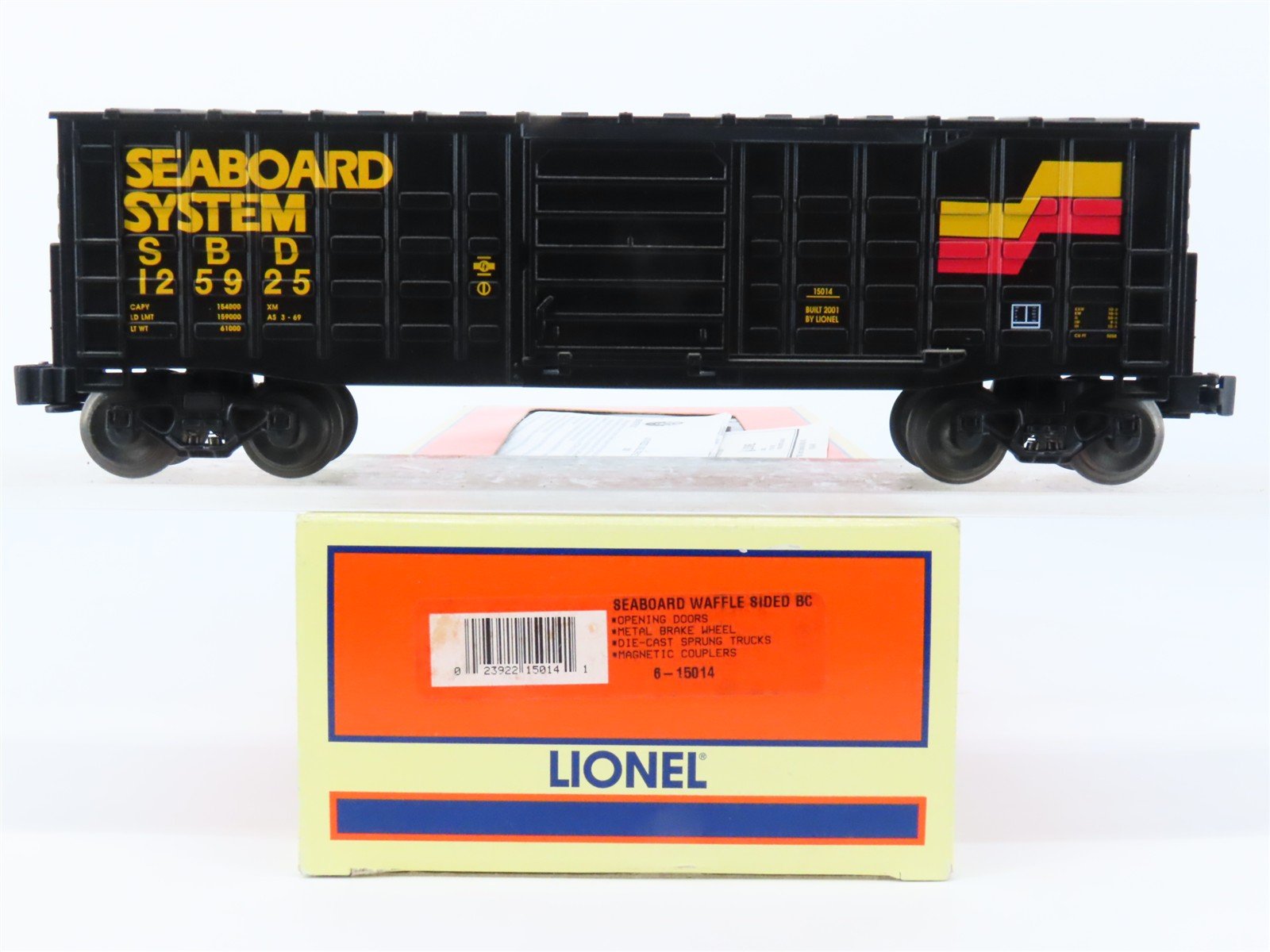 O Gauge 3-Rail Lionel 6-15014 SBD Seaboard System Waffle Sided Box Car #125925