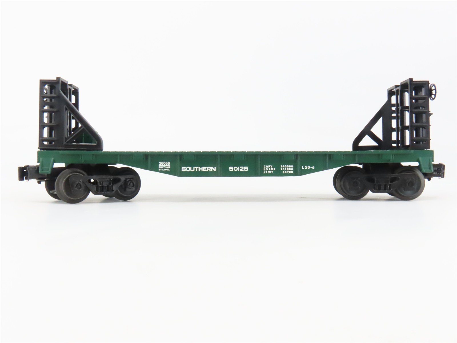 O Gauge 3-Rail Lionel 6-26056 SOU Southern Railway Flat Car #50125 w/ Bulkheads