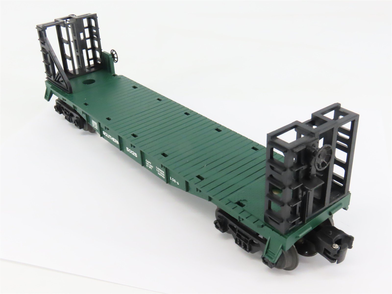 O Gauge 3-Rail Lionel 6-26056 SOU Southern Railway Flat Car #50125 w/ Bulkheads