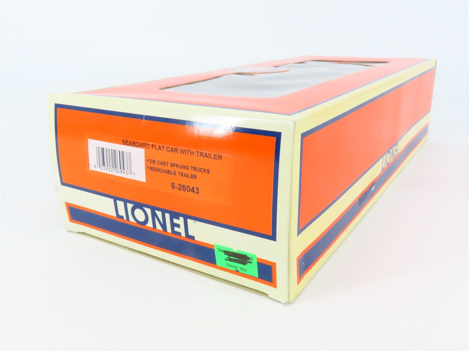 O Gauge 3-Rail Lionel 6-26043 SBD Seaboard Flat Car #48109 w/ Trailer