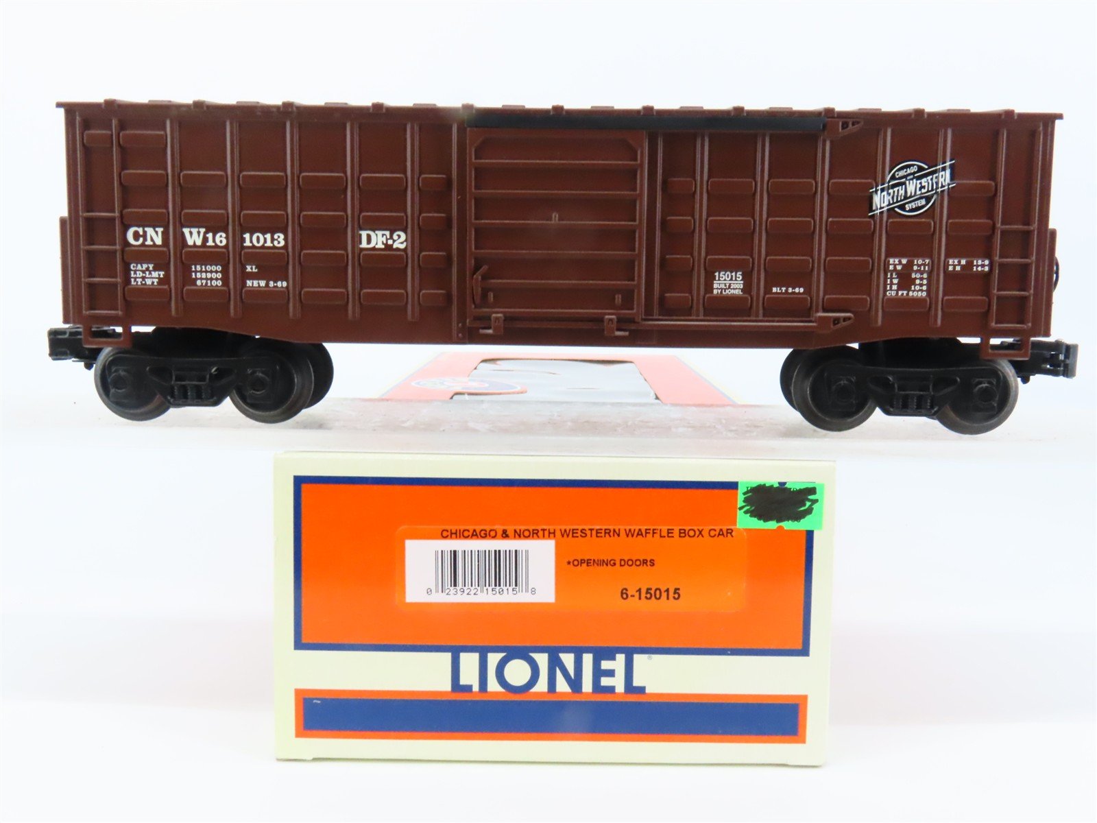 O Gauge 3-Rail Lionel 6-15015 CNW Chicago & North Western Waffle Box Car #161013