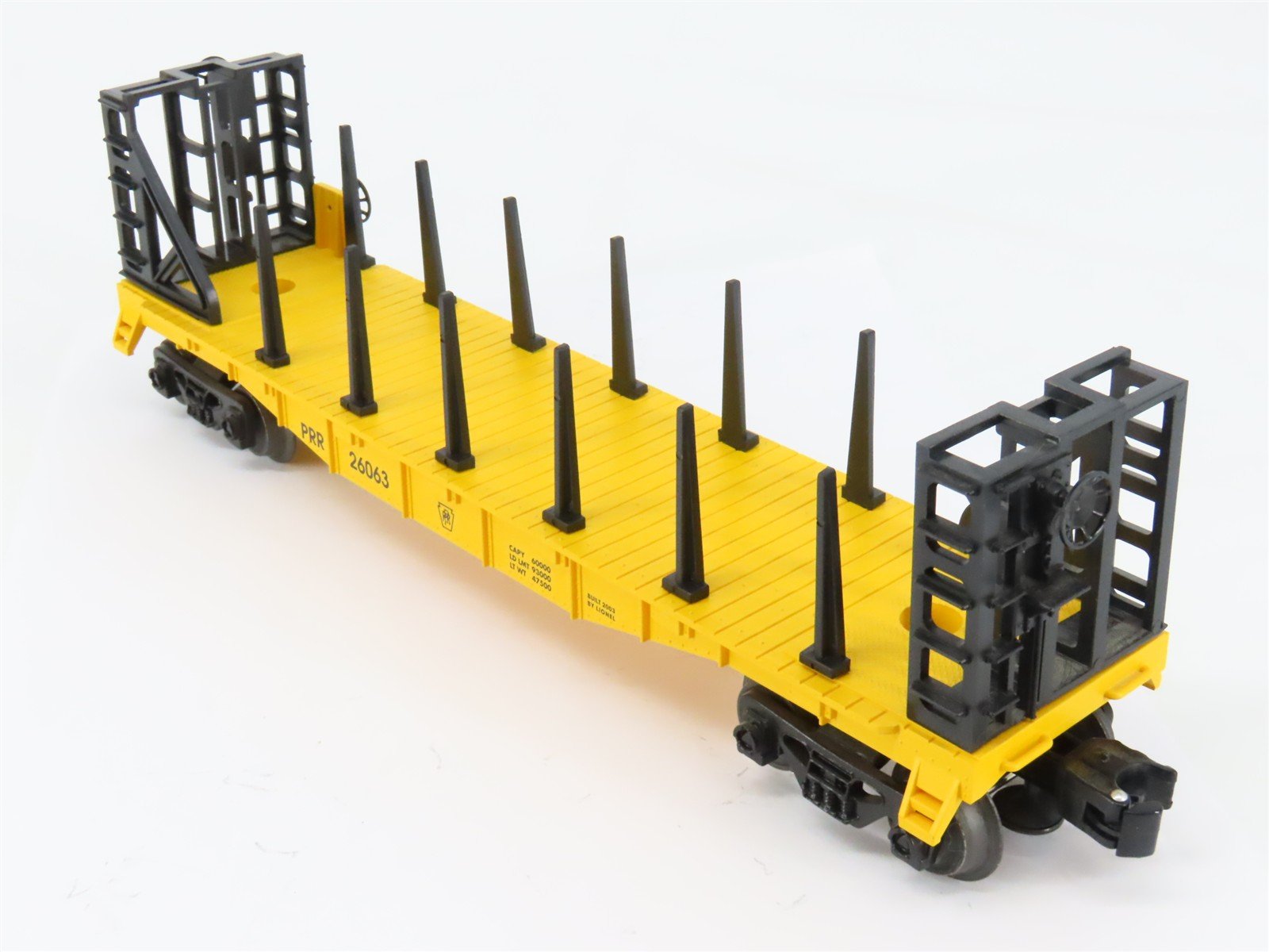O Gauge 3-Rail Lionel 6-26063 PRR Pennsylvania Flat Car #26063 w/ Bulkheads