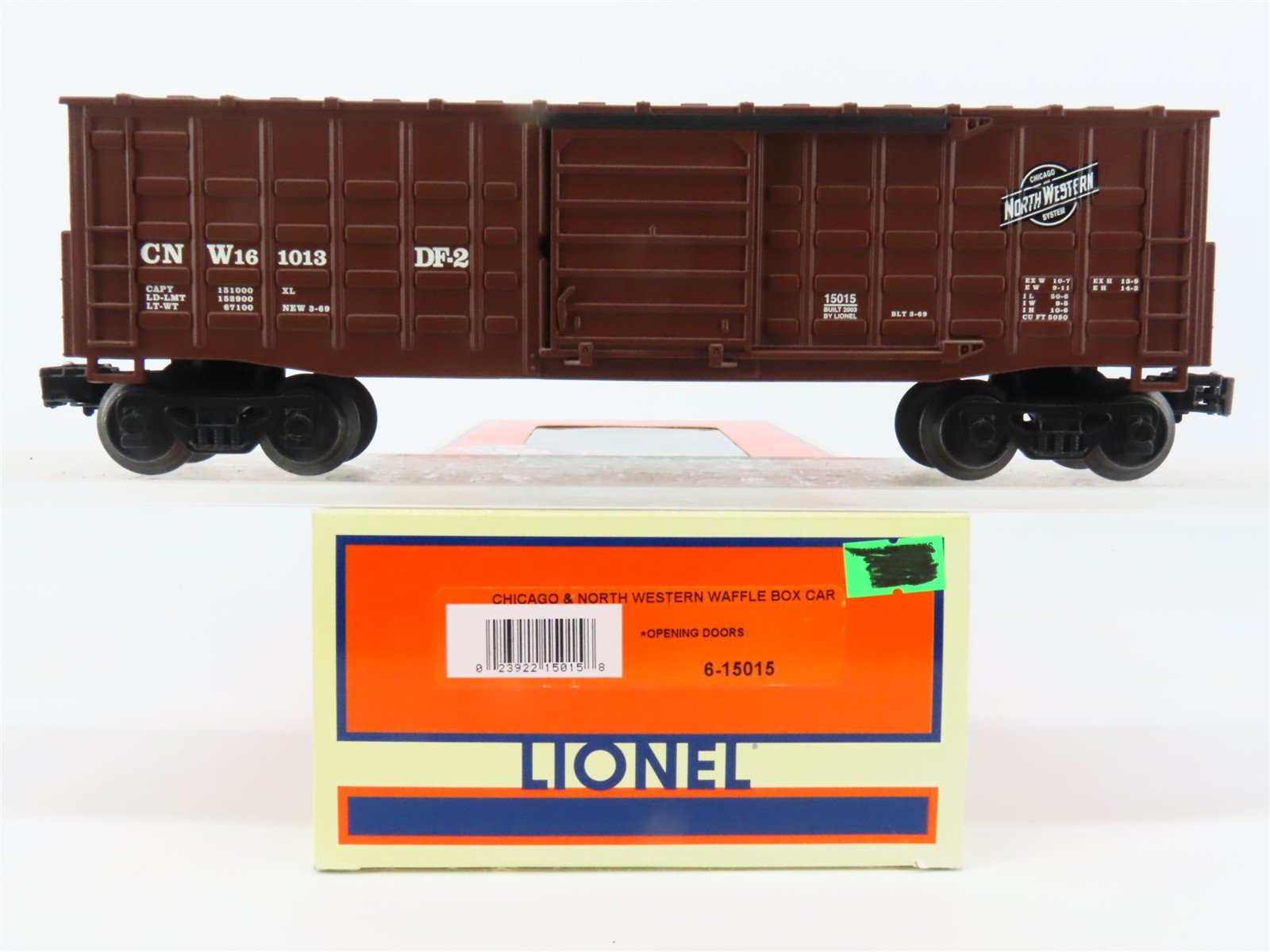 O Gauge 3-Rail Lionel 6-15015 CNW Chicago & North Western Waffle Box Car #161013
