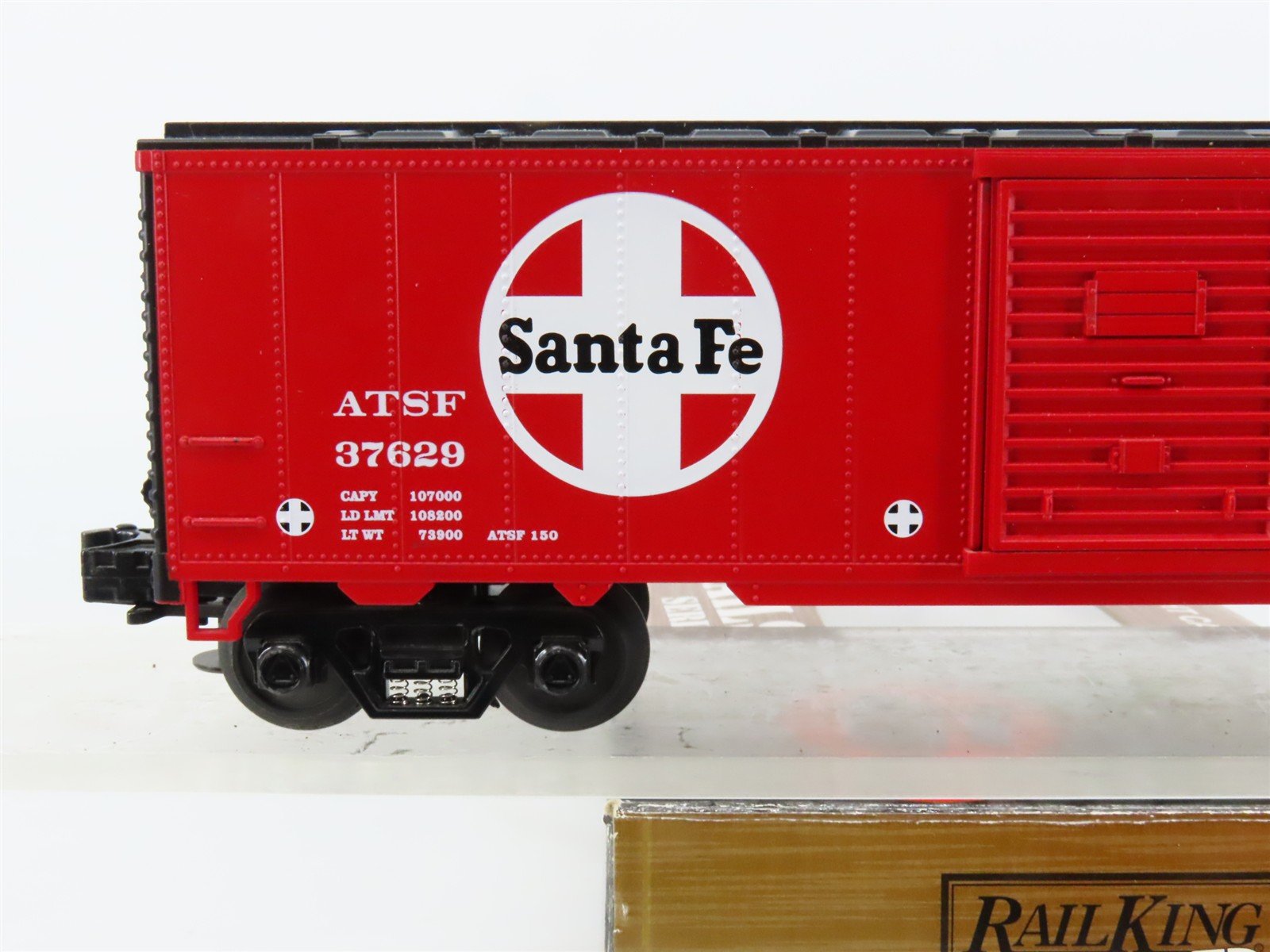 O Gauge 3-Rail MTH Rail King Rugged Rails 33-7404 ATSF Santa Fe Box Car #37629
