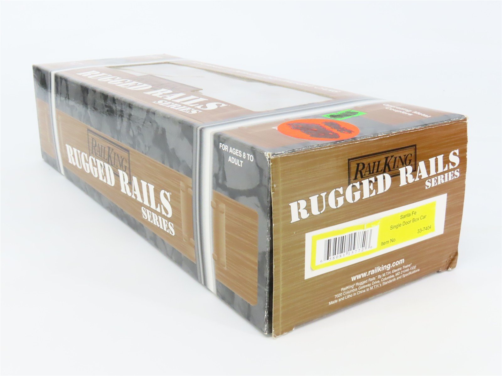 O Gauge 3-Rail MTH Rail King Rugged Rails 33-7404 ATSF Santa Fe Box Car #37629