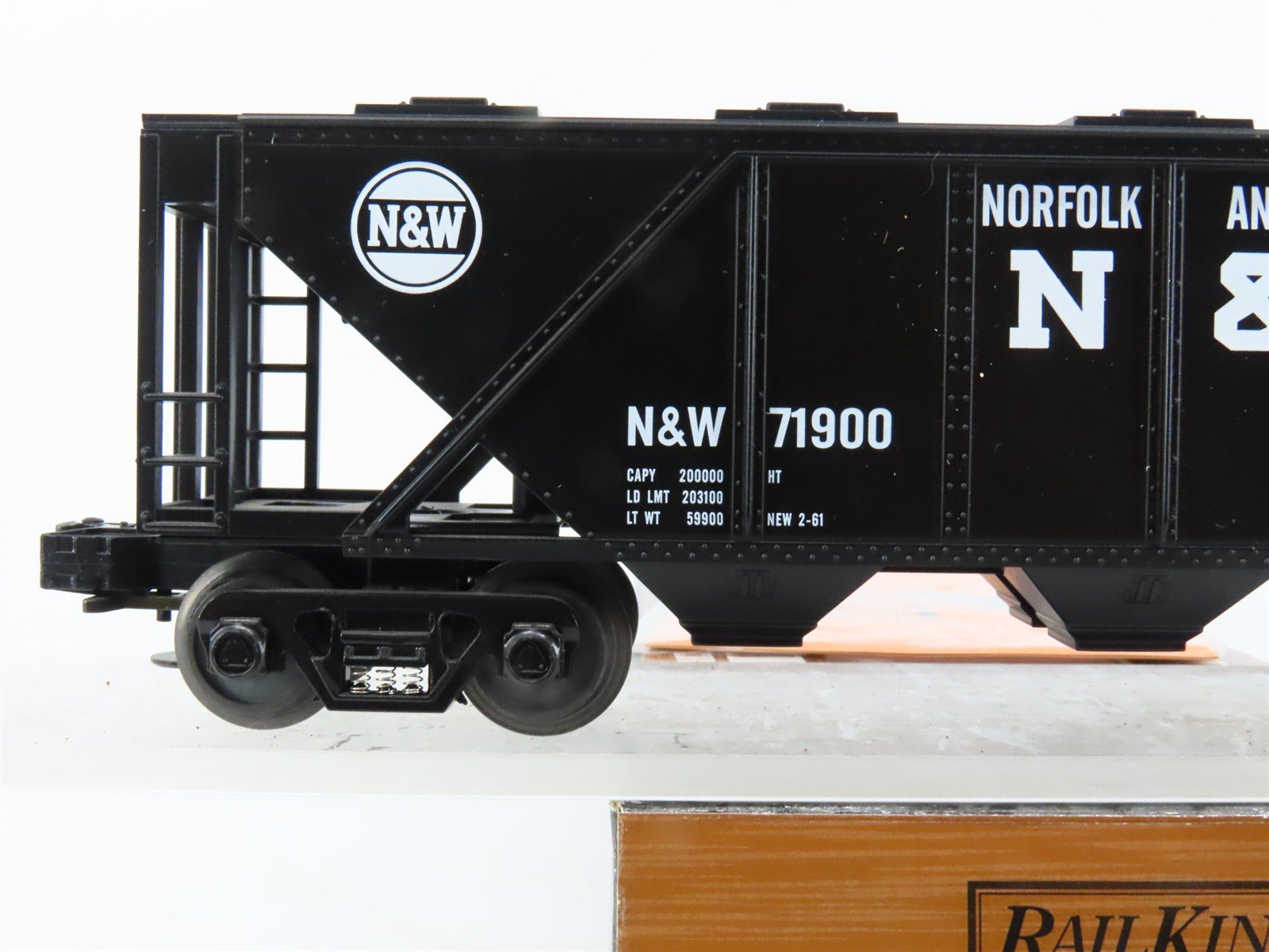 O Gauge 3-Rail MTH Rail King 33-7502 N&W Norfolk & Western 3-Bay Hopper #71900