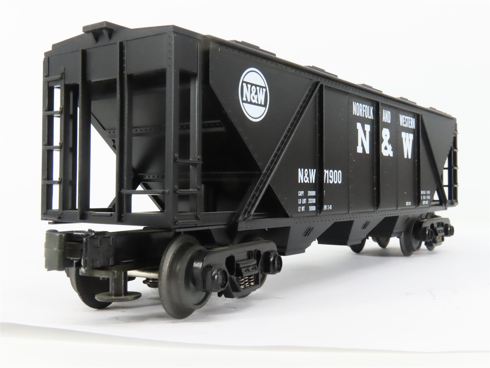 O Gauge 3-Rail MTH Rail King 33-7502 N&W Norfolk & Western 3-Bay Hopper #71900