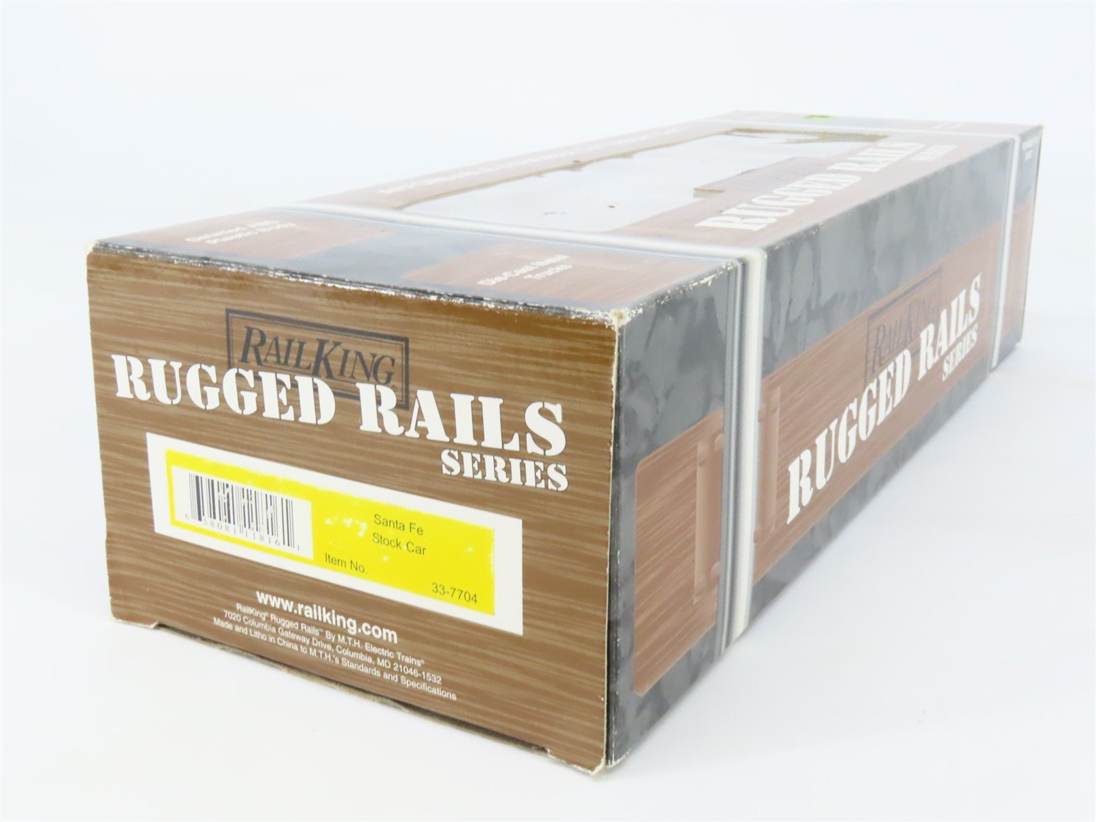 O Gauge 3-Rail MTH Rail King Rugged Rails 33-7704 ATSF Santa Fe Stock Car #26427