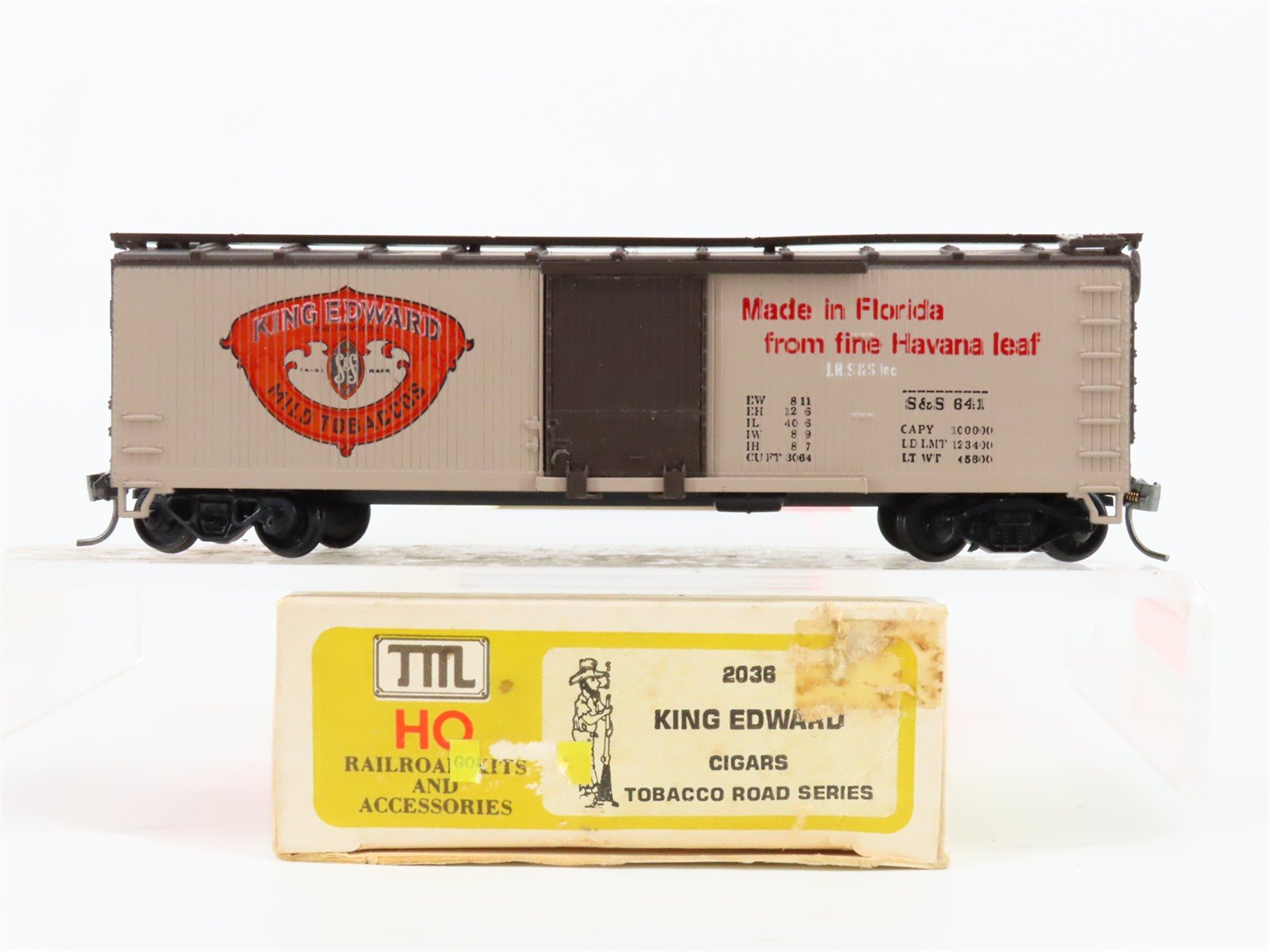 HO Train-Miniature Tobacco Road Series 2038 S&S King Edward Cigars Box Car #641