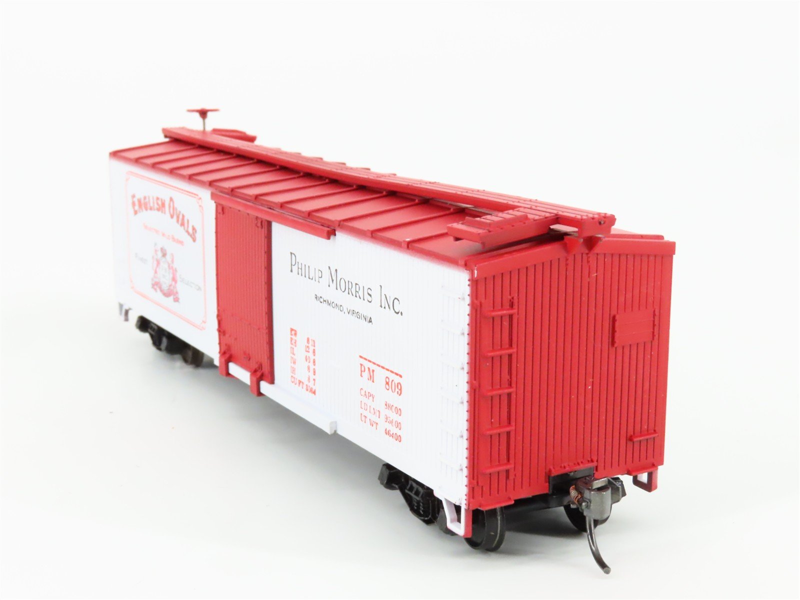 HO Train-Miniature Tobacco Road 2221 PM English Ovals Cigarettes Box Car #809