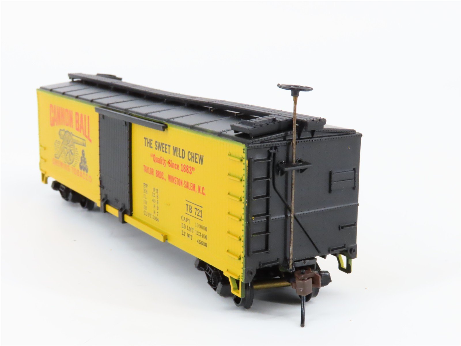 HO Train-Miniature Tobacco Road 2256 TB Cannon Ball Chewing Plugs Box Car #721